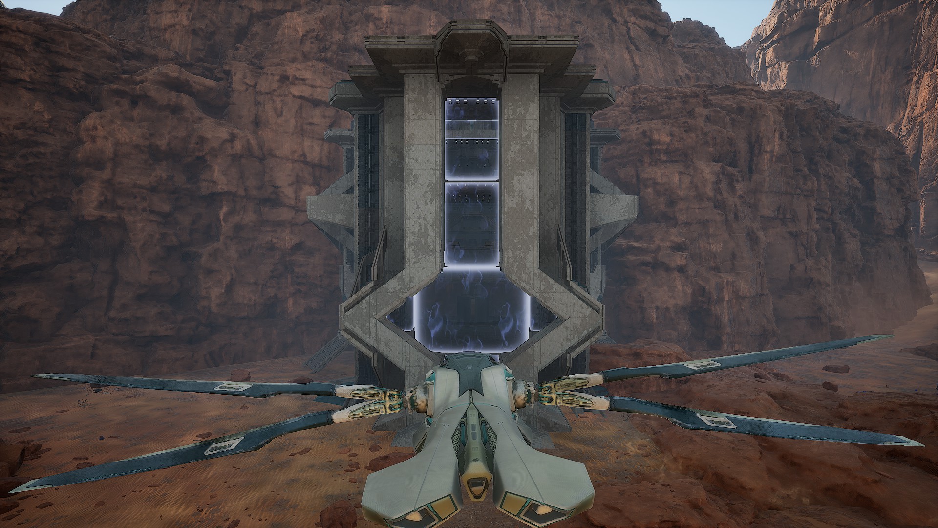 Clifftop Claymore frontal hangar approach
