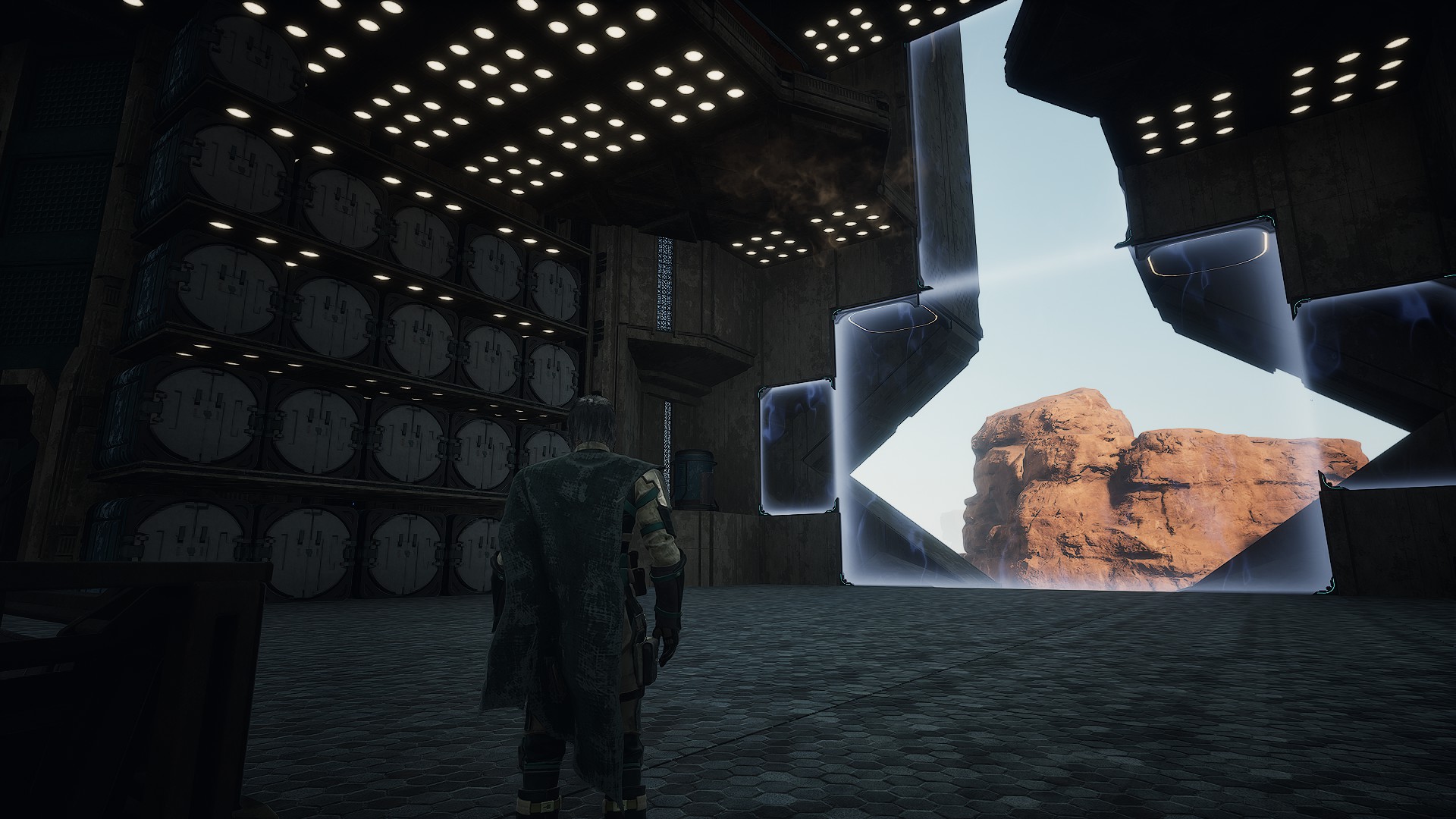 Clifftop Claymore storage wall and shielded opening
