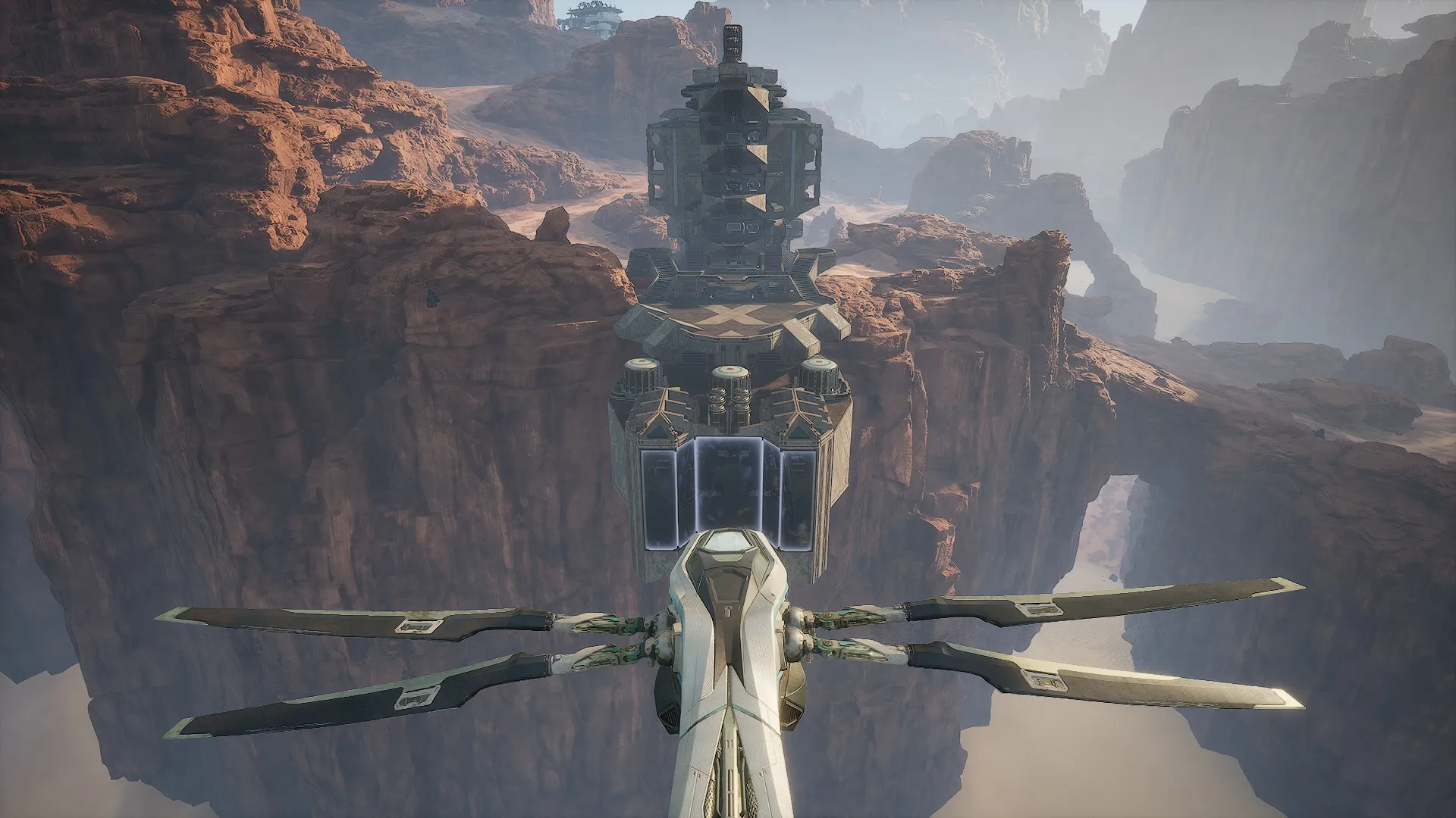 Head-on approach toward the Operations hub