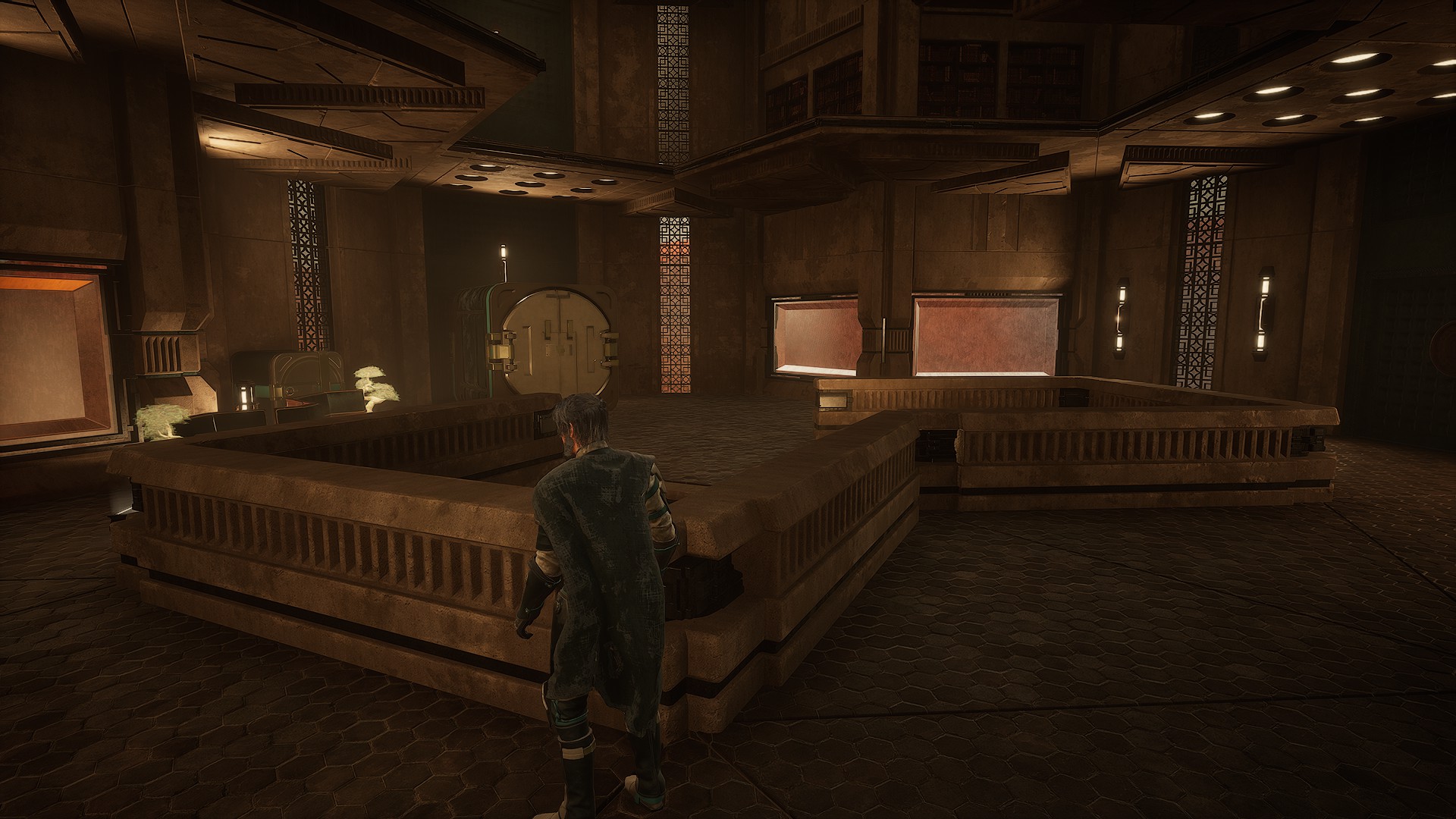 Central interior platform and observation area
